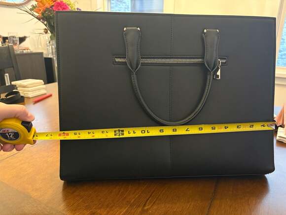 CLUCI Women's Vegan Leather Laptop Briefcase 15.6 Inch Business Tote Bag Black - Picture 6 of 7